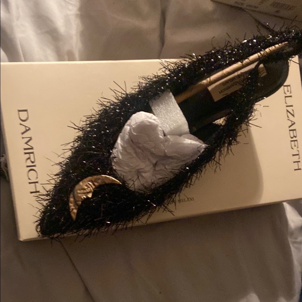 ANTONIO MELANI Black and Gold Heels